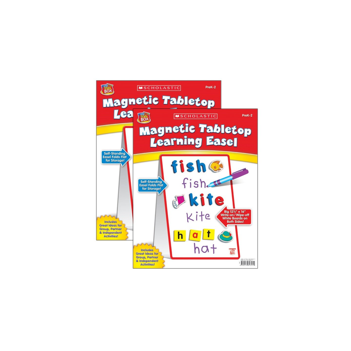 Scholastic Teaching Solutions Little Red Tool Box Magnetic Tabletop Learning Easel, Pack of 2