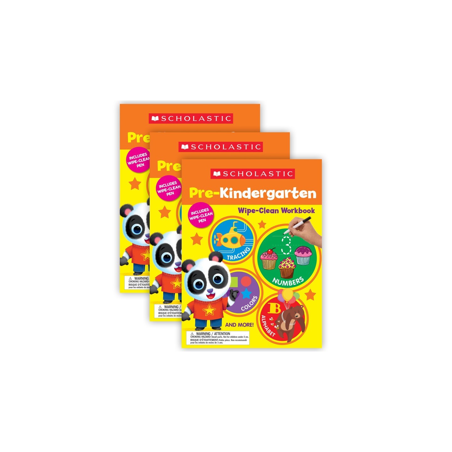 Scholastic Teaching Solutions Pre-K Wipe Clean Workbook, Pack of 3