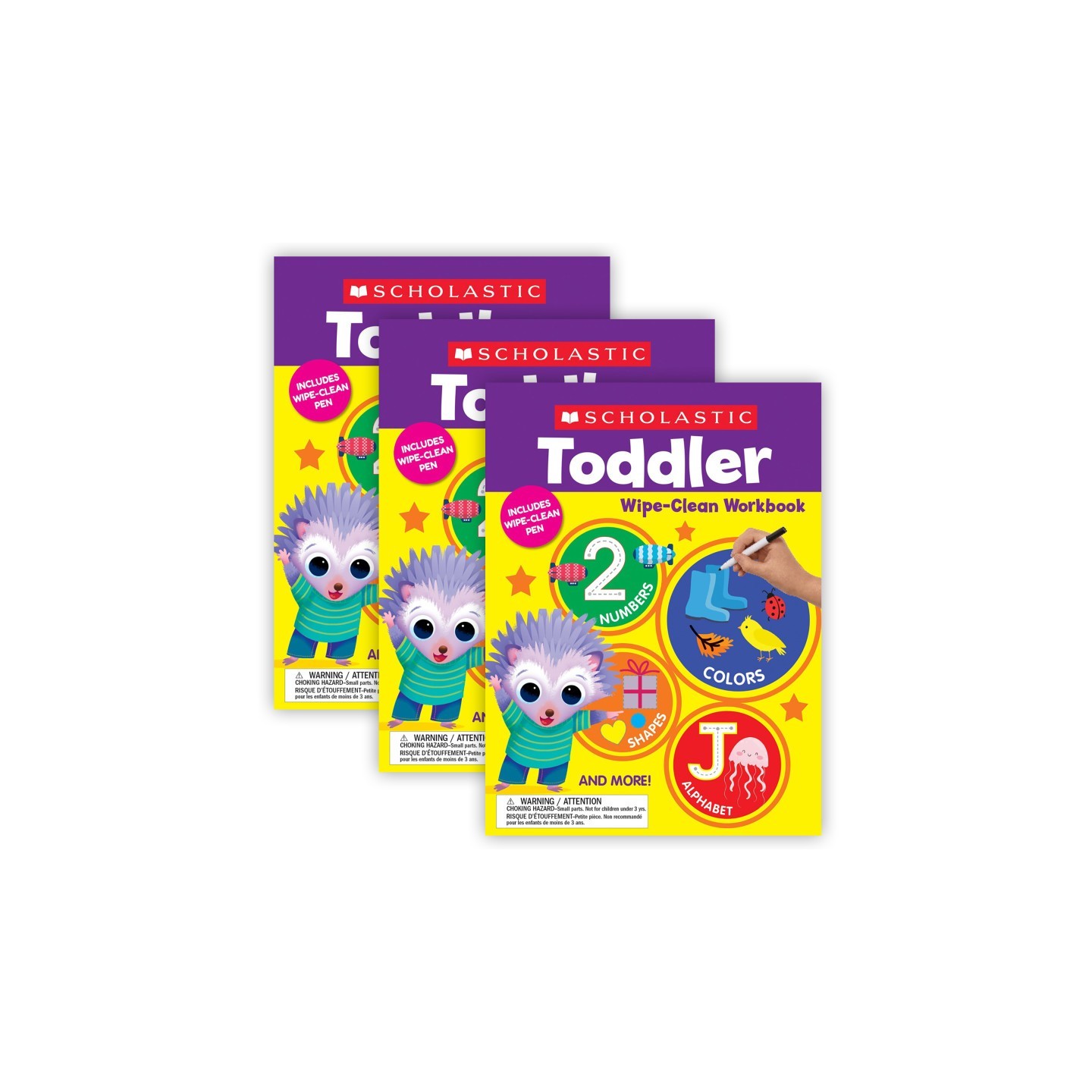 Scholastic Teaching Solutions Toddler Wipe Clean Workbook, Pack of 3