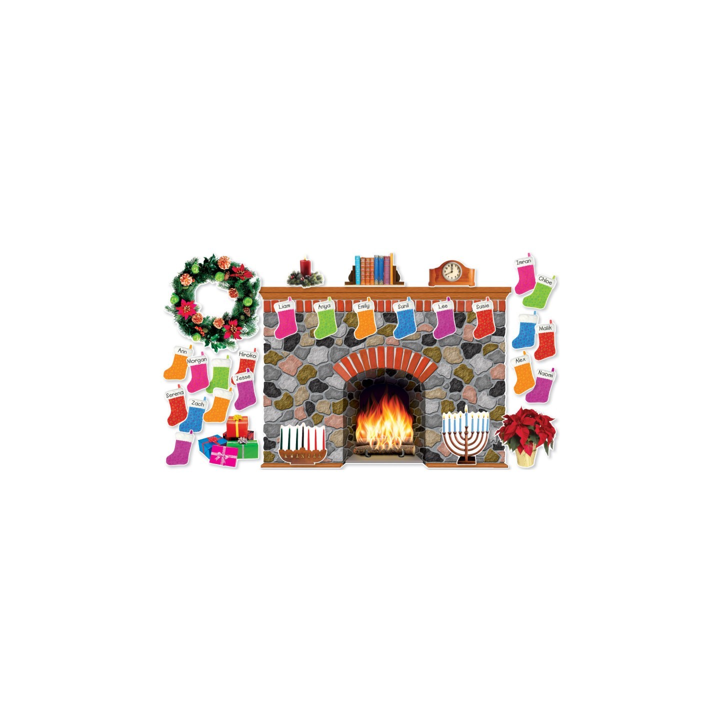 Scholastic Teaching Solutions Holiday Hearth Bulletin Board Set
