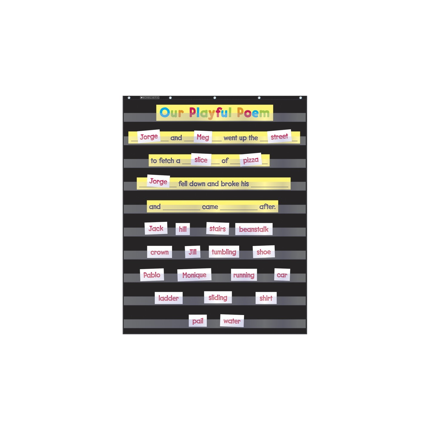 Scholastic Teaching Solutions Standard Pocket Chart, 34" x 44", Black