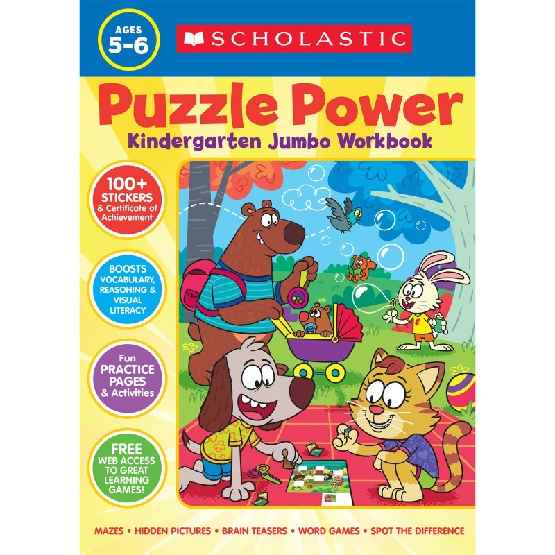 Scholastic Teaching Solutions Puzzle Power Kindergarten Jumbo Workbook