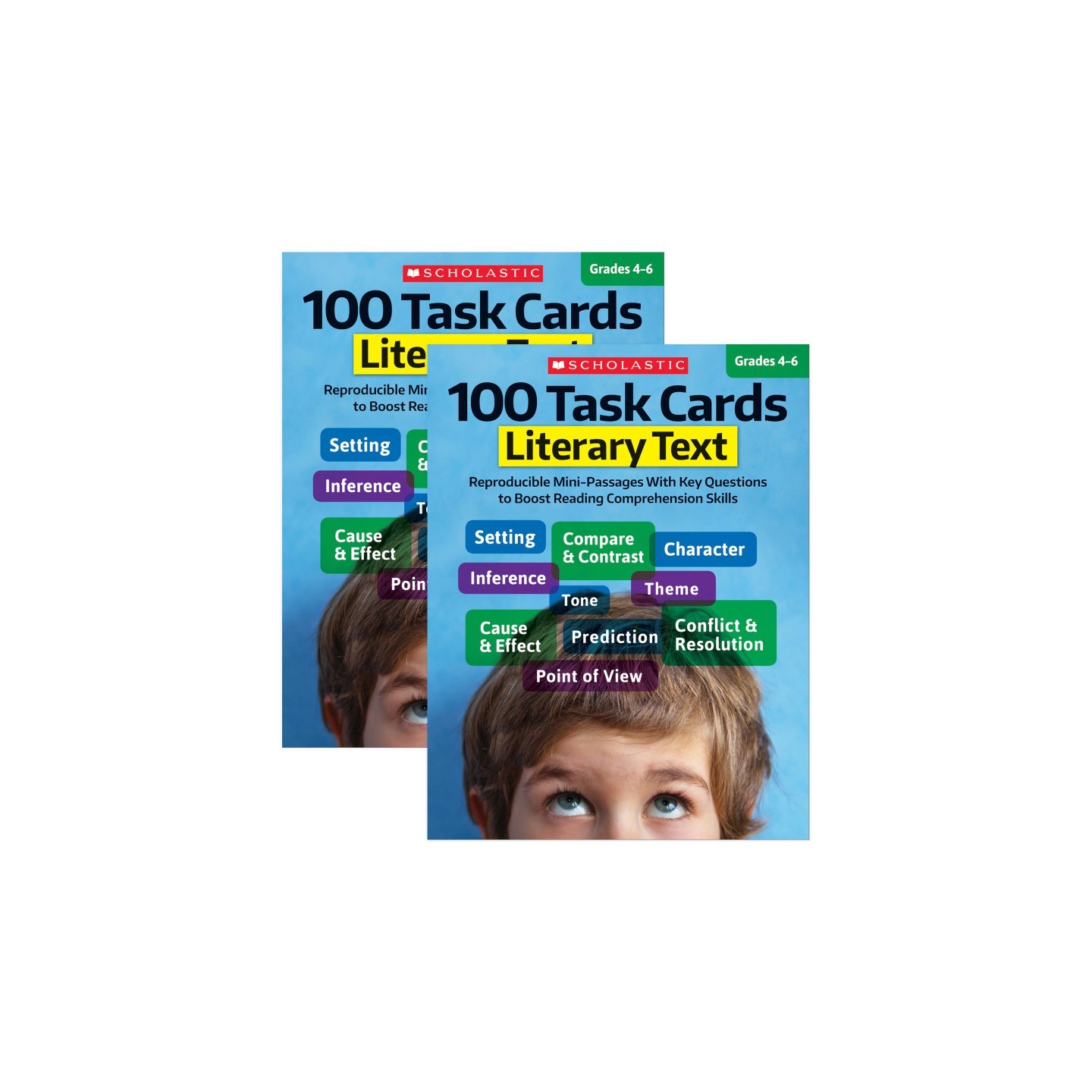 Scholastic Teaching Solutions 100 Task Cards: Literary Text Book, Grade 4-6, Pack of 2