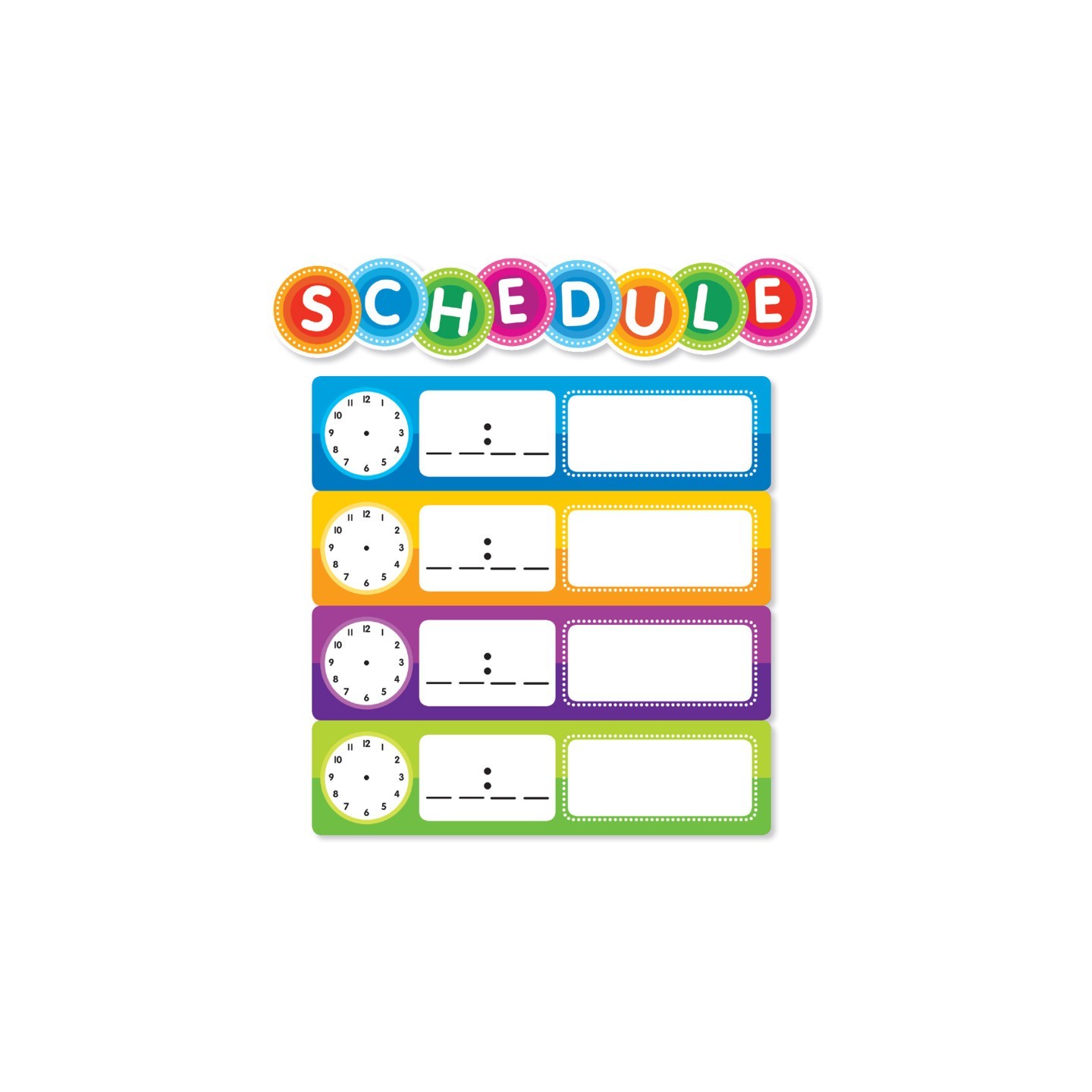 Scholastic Teaching Solutions Color Your Classroom: Schedule Mini Bulletin Board Set