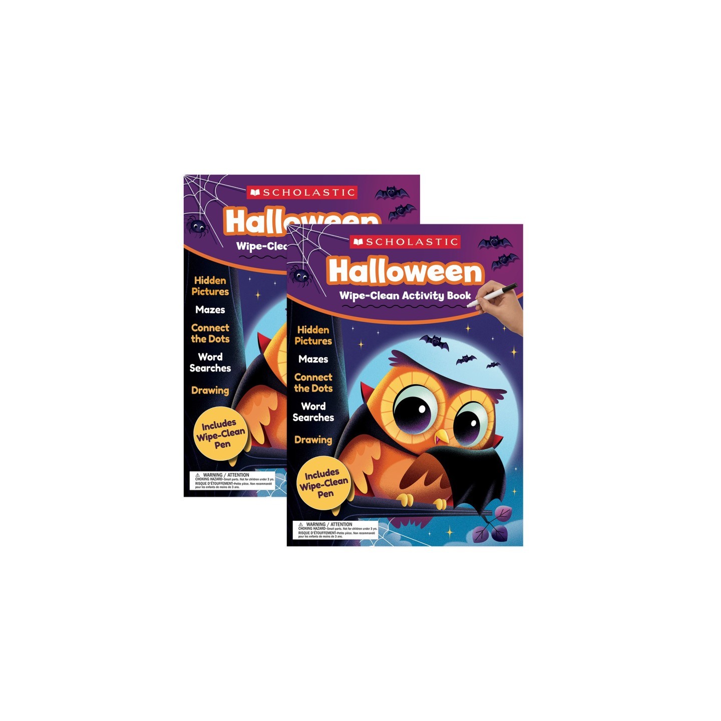 Scholastic Teaching Solutions Halloween Wipe-Clean Activity Book, Pack of 2