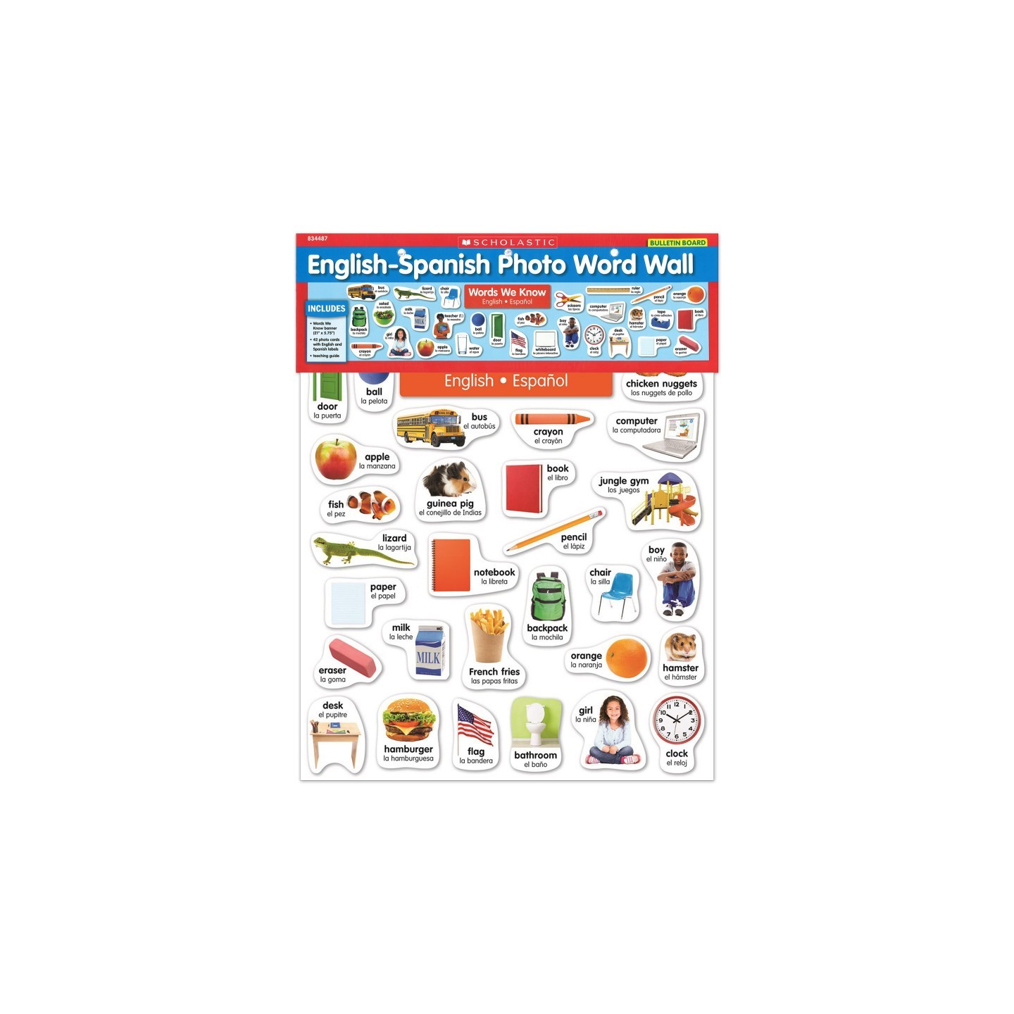 Scholastic Teaching Solutions English-Spanish Photo Word Wall Bulletin Board Set