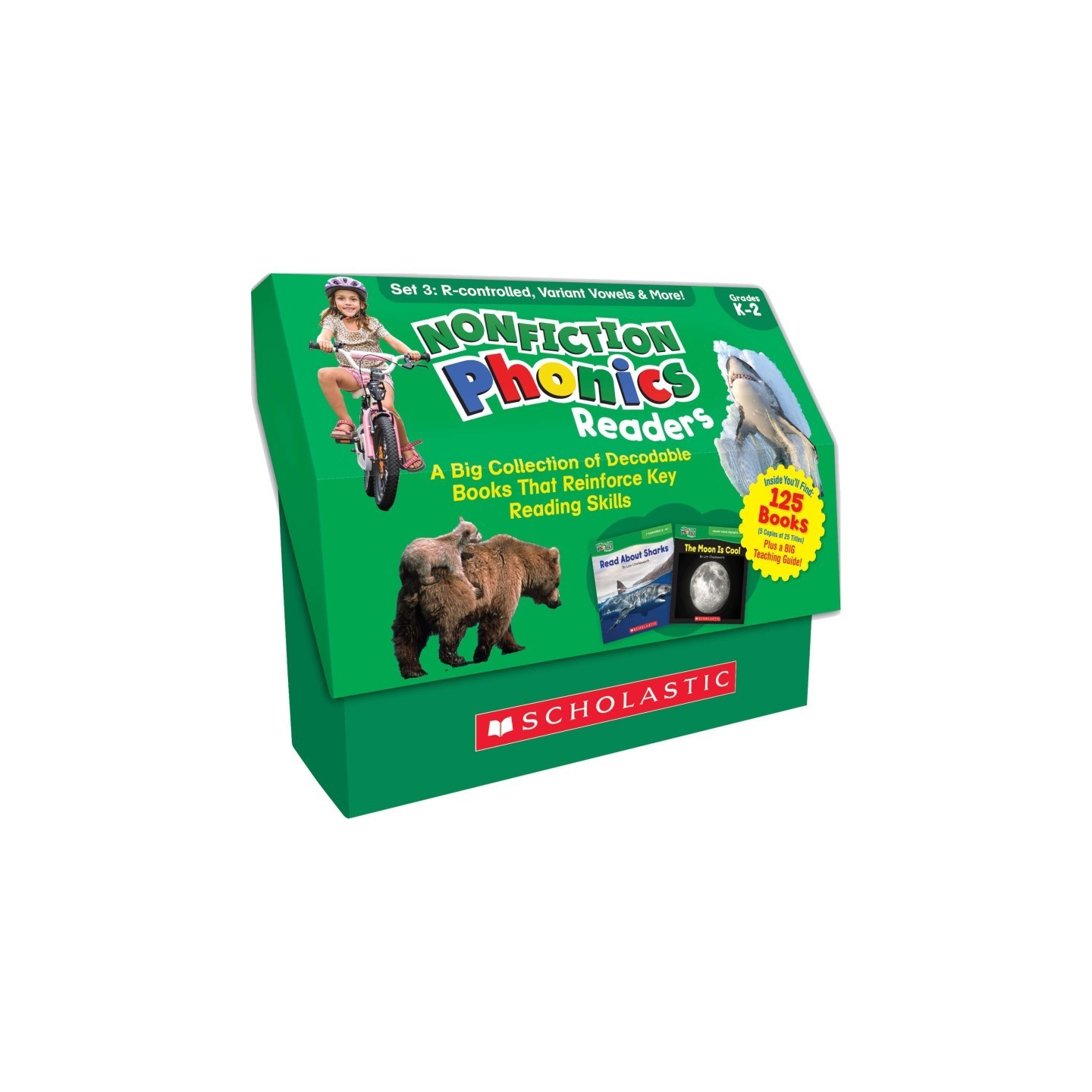 Scholastic Teaching Solutions Nonfiction Phonics Readers: R-controlled, Variant Vowels & More, Multiple-Copy Set, 125 Books