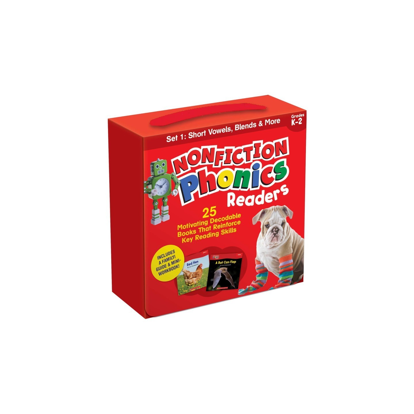 Scholastic Teaching Solutions Nonfiction Phonics Readers: Short Vowels, Blends & More, Single-Copy Set, 25 Books