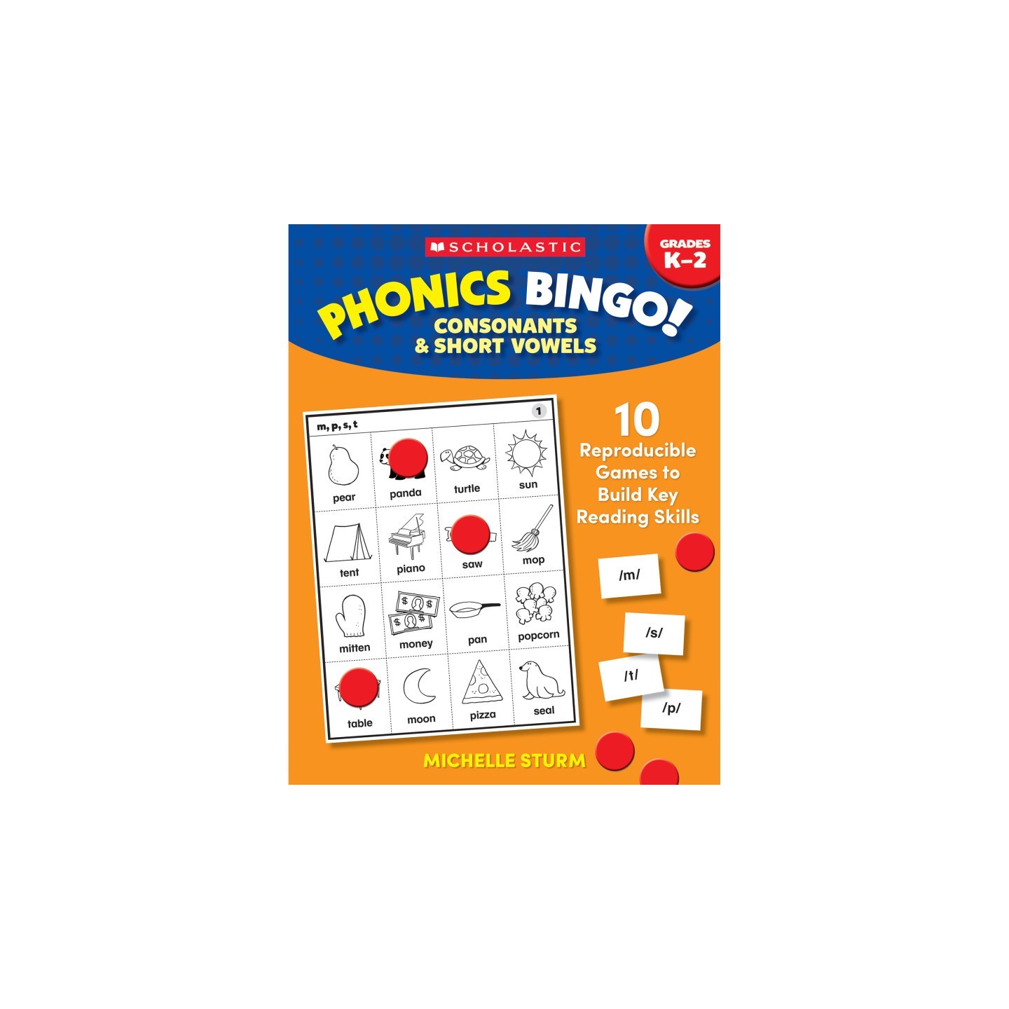 Scholastic Teaching Solutions Phonics Bingo: Consonants & Short Vowels Activity Book