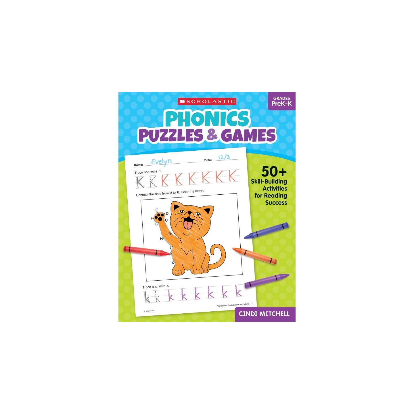 Scholastic Teaching Solutions Phonics Puzzles & Games Activity Book for PreK-K