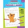 Scholastic Teaching Solutions Phonics Puzzles & Games Activity Book for PreK-K