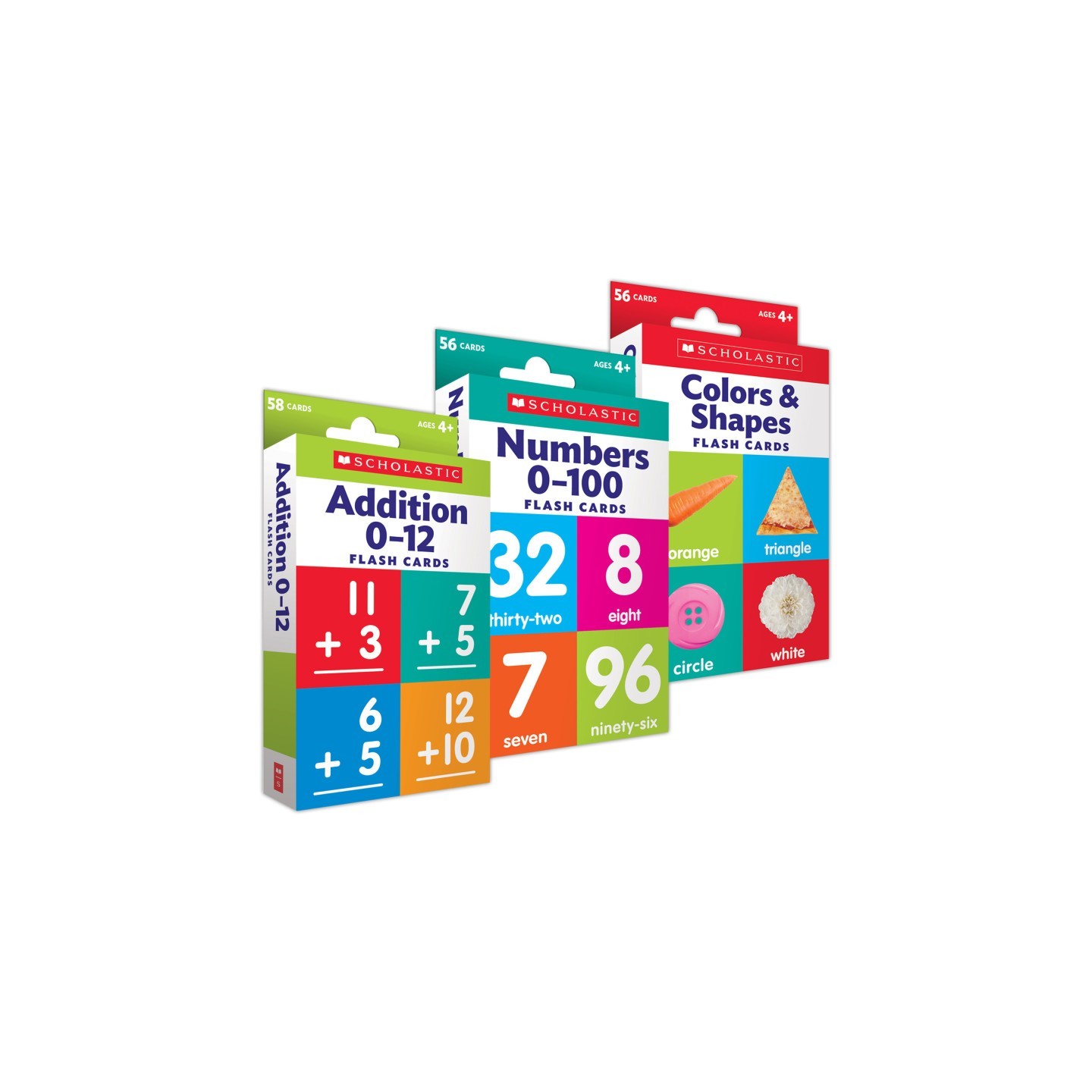 Scholastic Teaching Solutions Flash Cards: Math Set 1, 3 Sets