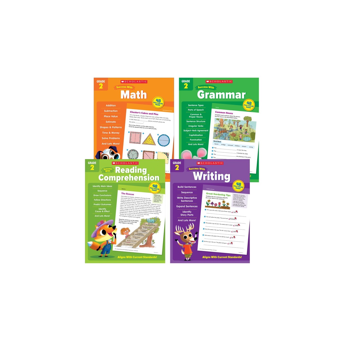 Scholastic Teaching Solutions Scholastic Second Grade Success Workbooks, 4 Book Set
