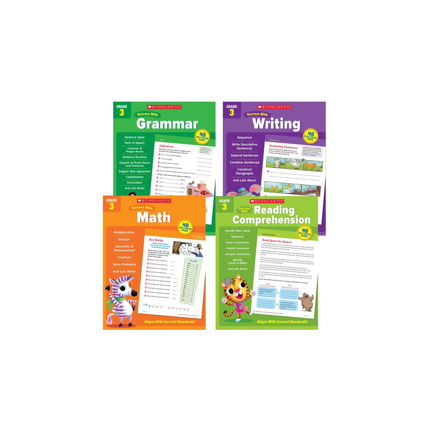 Scholastic Teaching Solutions Scholastic Third Grade Success Workbooks, 4 Book Set