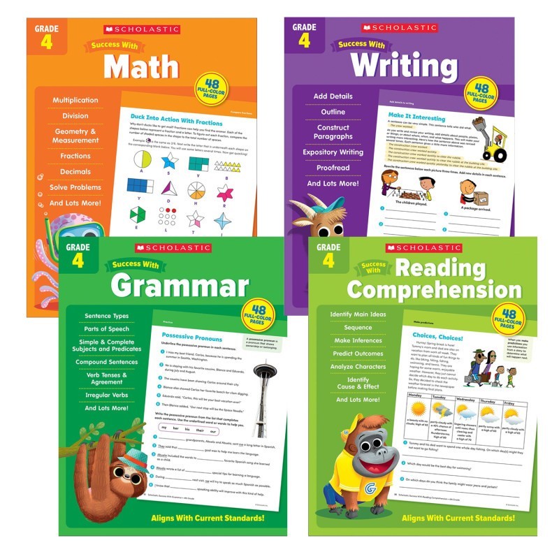 Scholastic Teaching Solutions Scholastic Forth Grade Success Workbooks, 4 Book Set