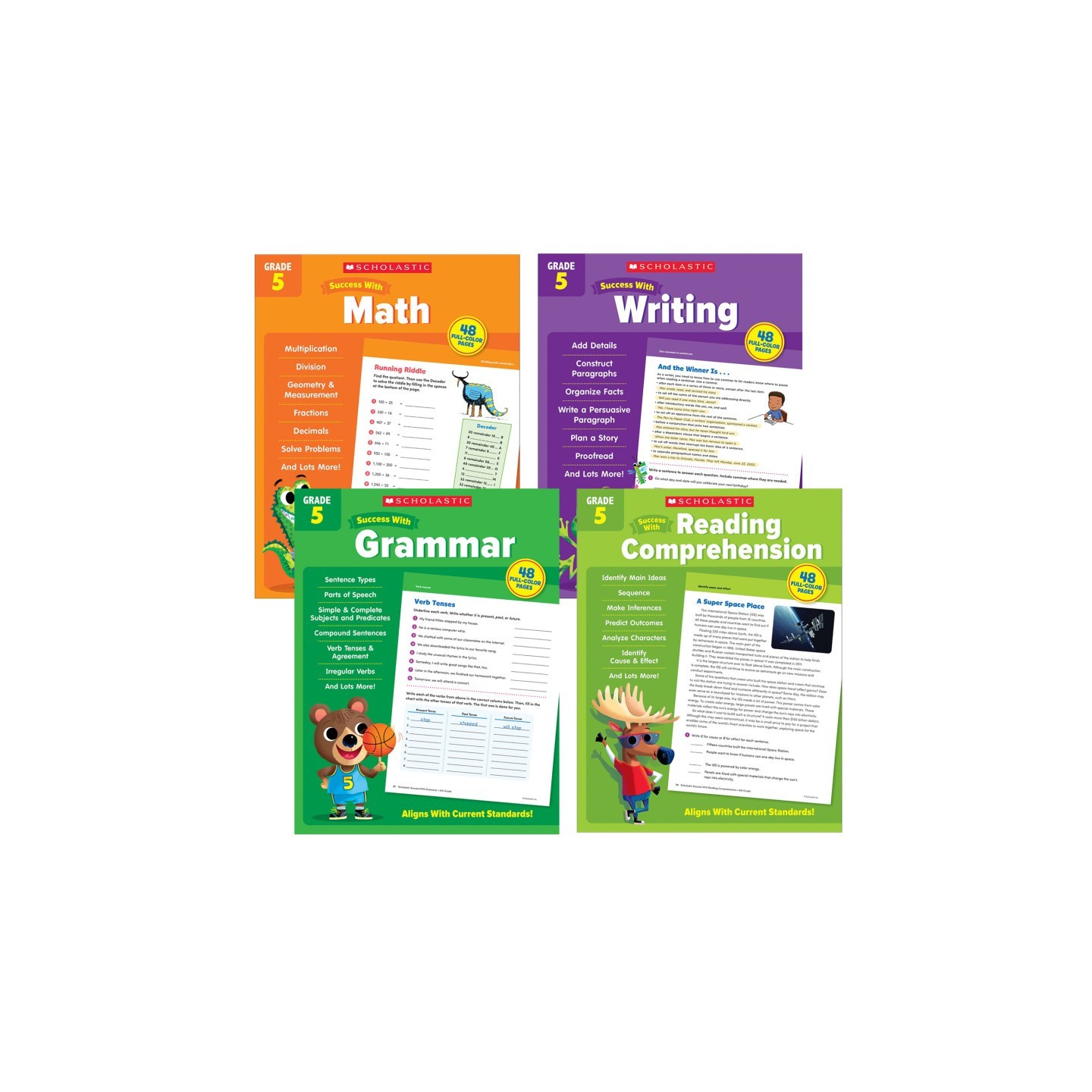 Scholastic Teaching Solutions Scholastic Fifth Grade Success Workbooks, 4 Book Set