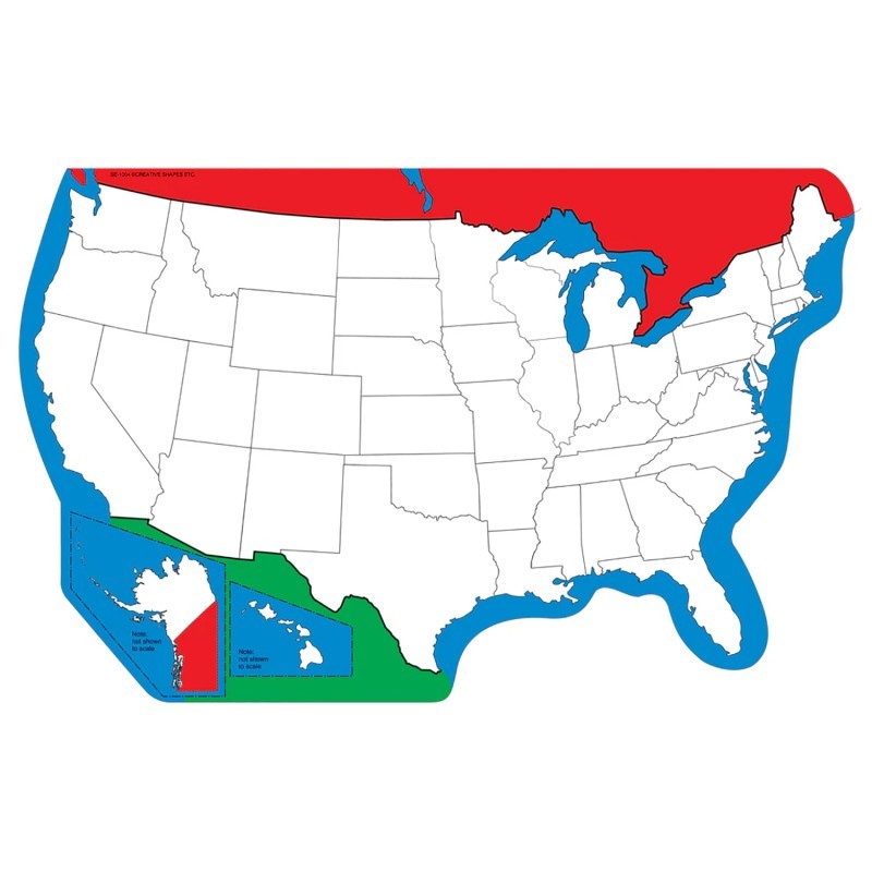 Creative Shapes Etc. Notepad, Unlabeled U.S. Practice Map