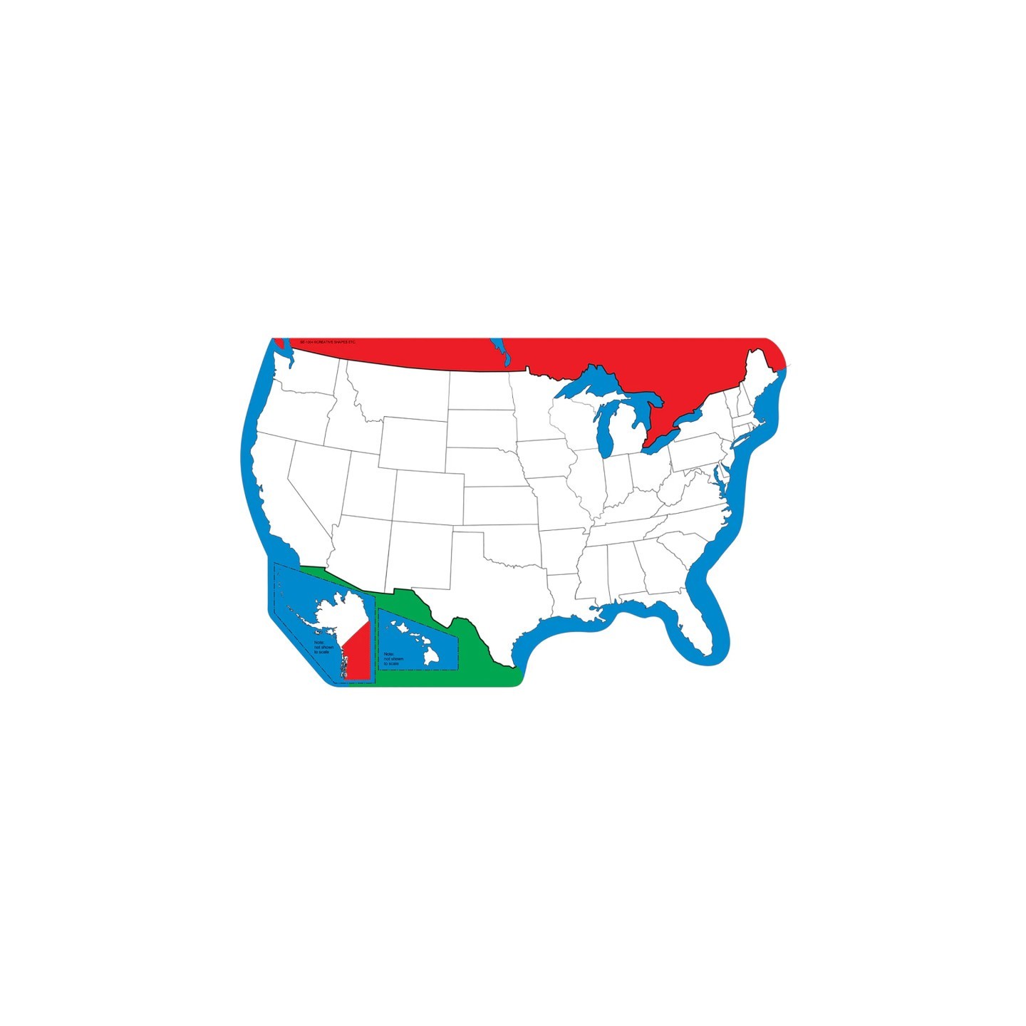 Creative Shapes Etc. Notepad, Unlabeled U.S. Practice Map