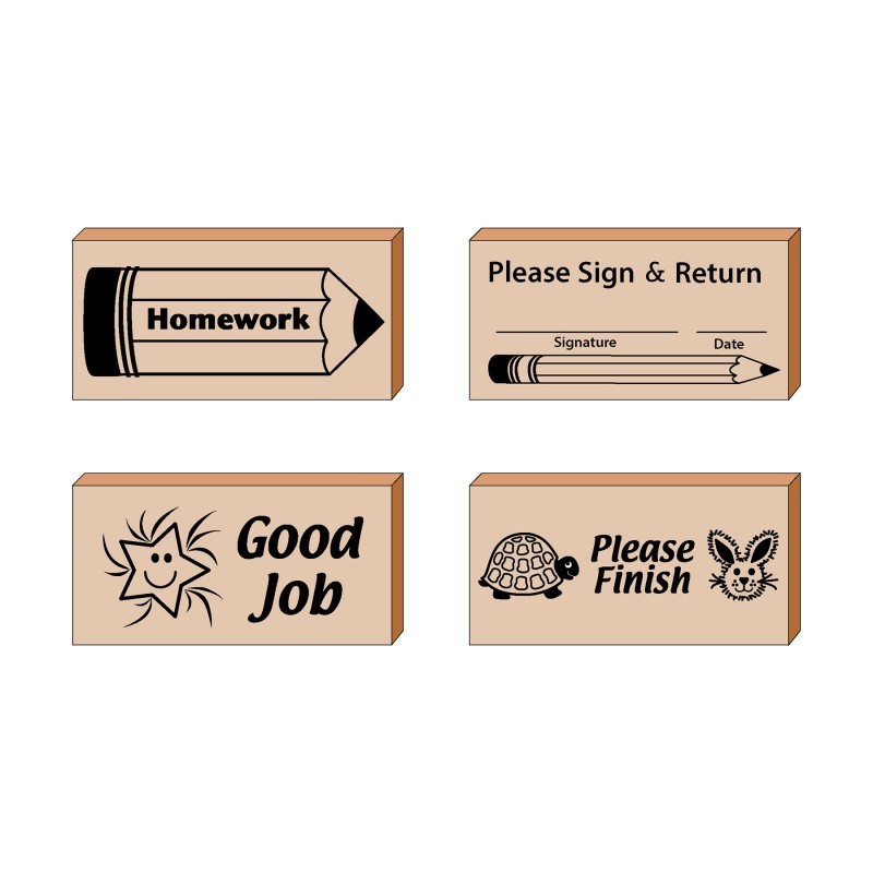Creative Shapes Etc. Teachers Helper Stamps, Set of 4