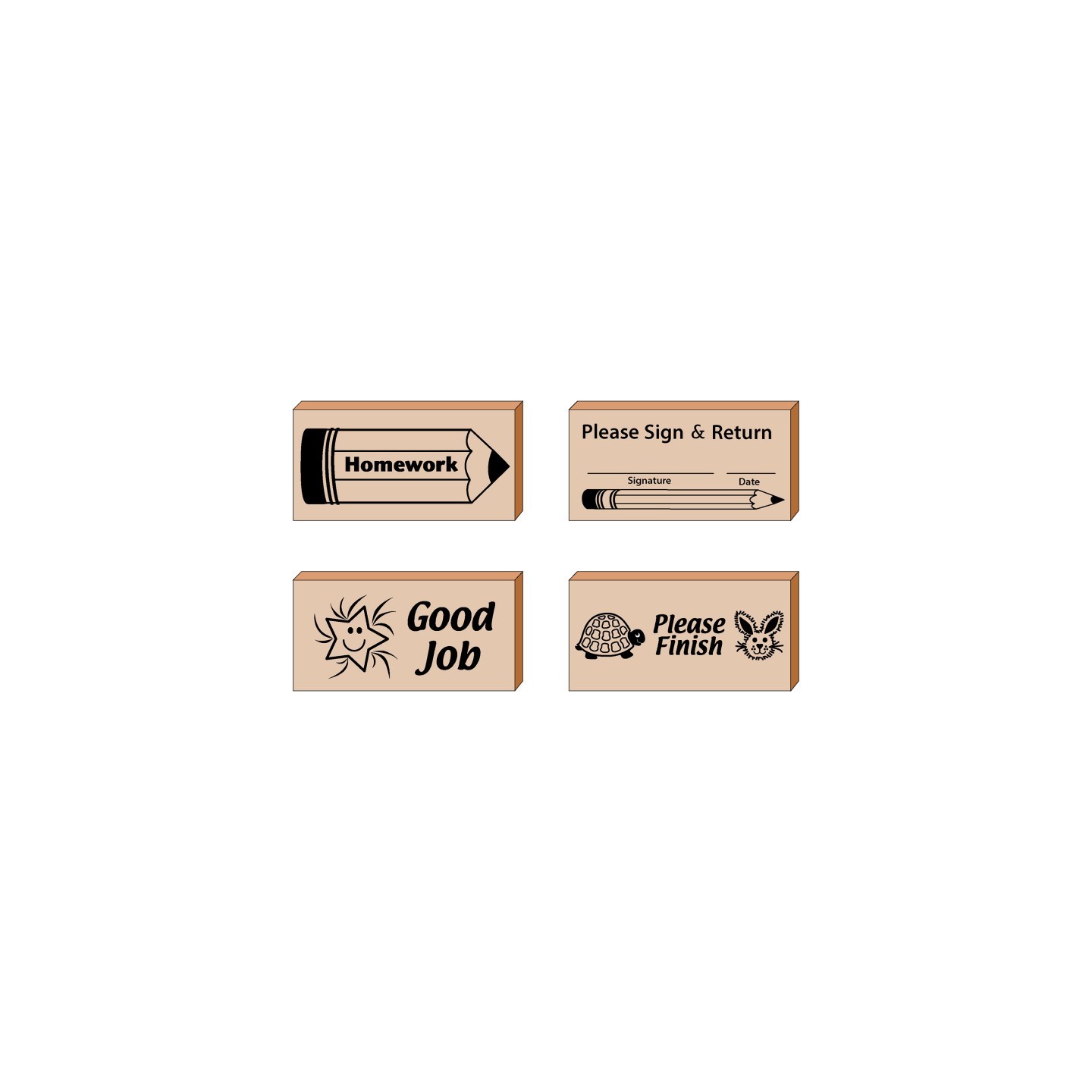 Creative Shapes Etc. Teachers Helper Stamps, Set of 4