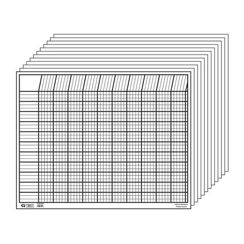 Creative Shapes Etc. Horizontal Incentive Chart, 22" x 28", White, Pack of 12