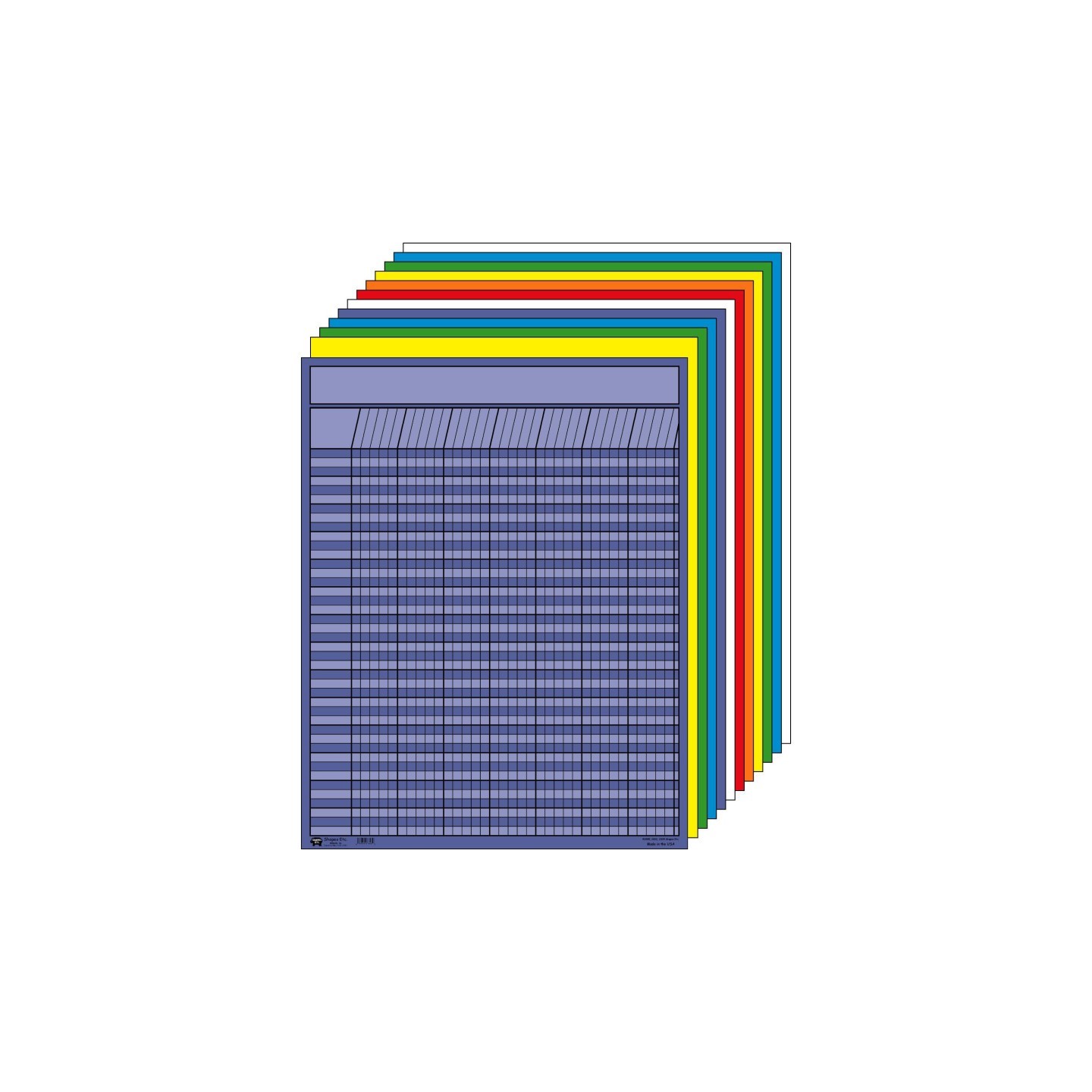 Creative Shapes Etc. Vertical Incentive Chart, 28" x 22", Assorted Colors, Pack of 12