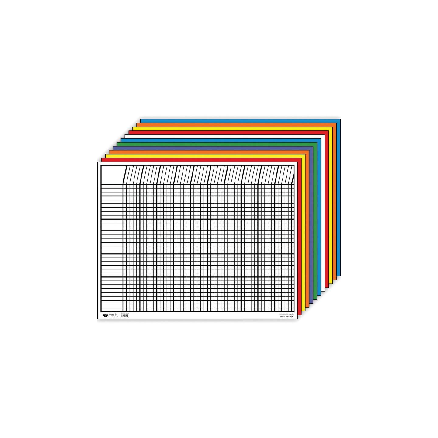 Creative Shapes Etc. Horizontal Incentive Chart, 22" x 28", Assorted Colors, Pack of 12