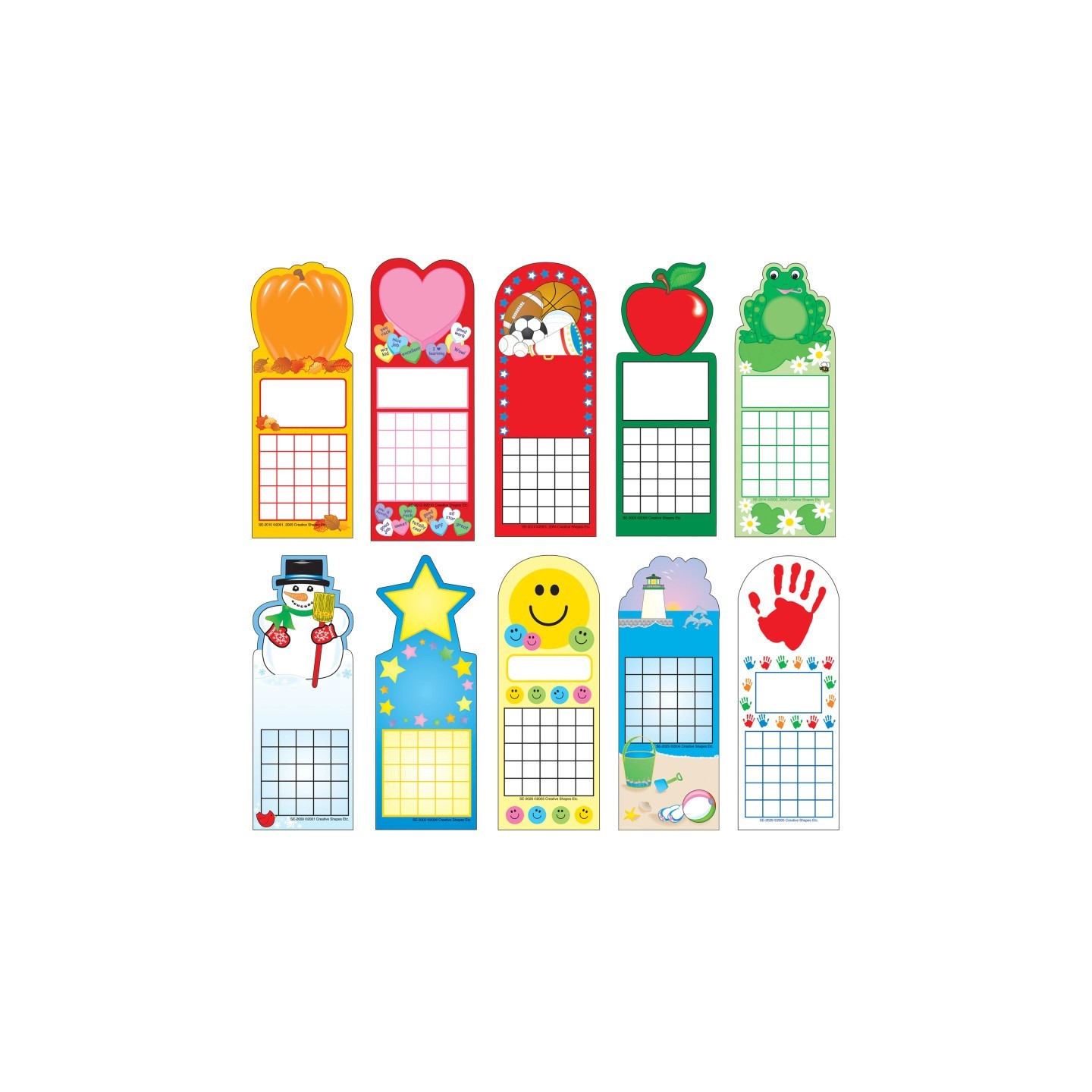 Creative Shapes Etc. Personal Incentive Charts Seasonal Pack, 240 Charts