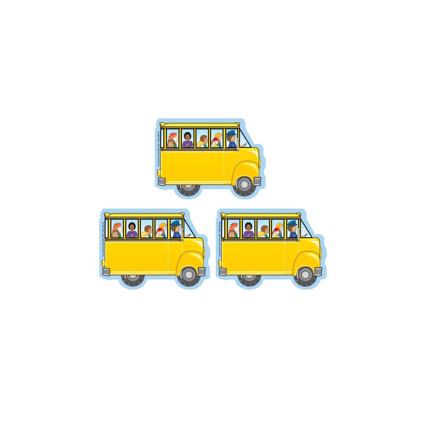 Creative Shapes Etc. Creative Shapes Notepad, Bus with Kids, Mini, Pack of 3