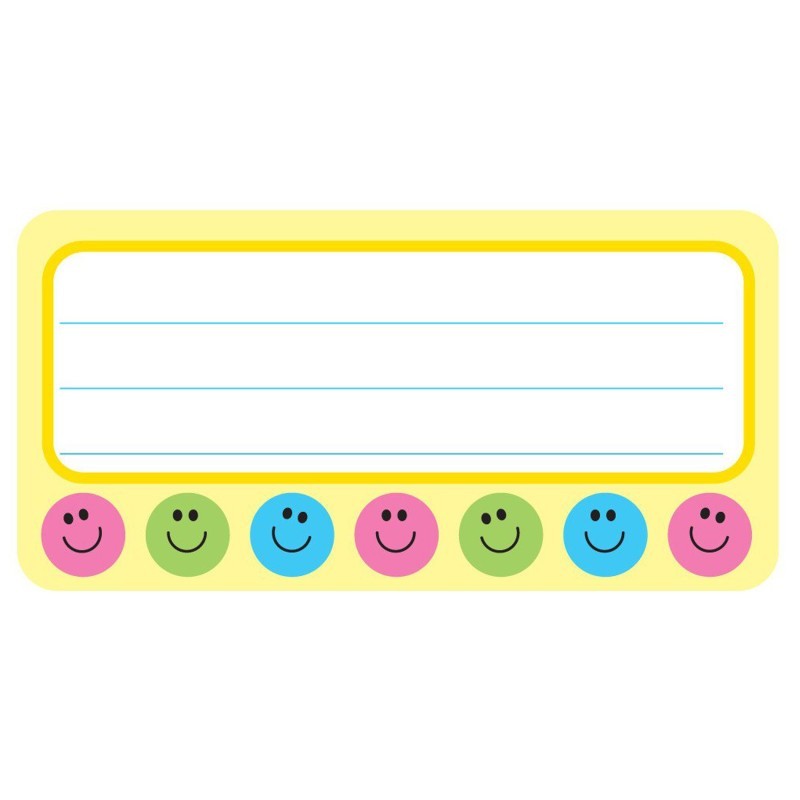 Creative Shapes Etc. Smile Nametags, 1-5/8" x 3-1/4" , Pack of 36
