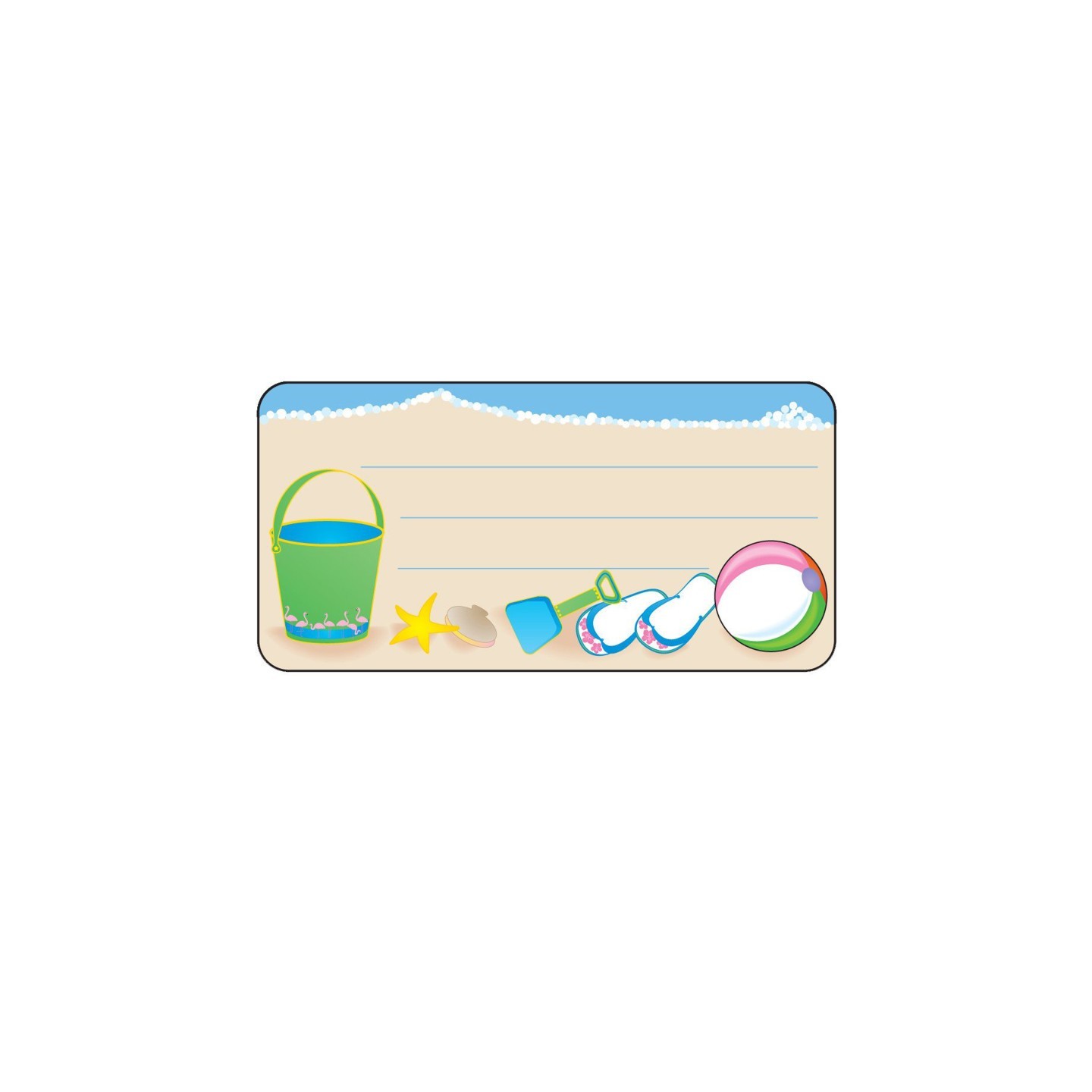 Creative Shapes Etc. Beach Nametags, 1-5/8" x 3-1/4" , Pack of 36