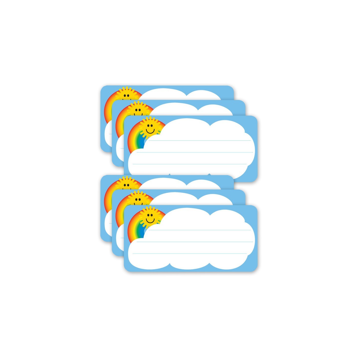 Creative Shapes Etc. Rainbow Nametags, 36 Per Pack, 6 Packs