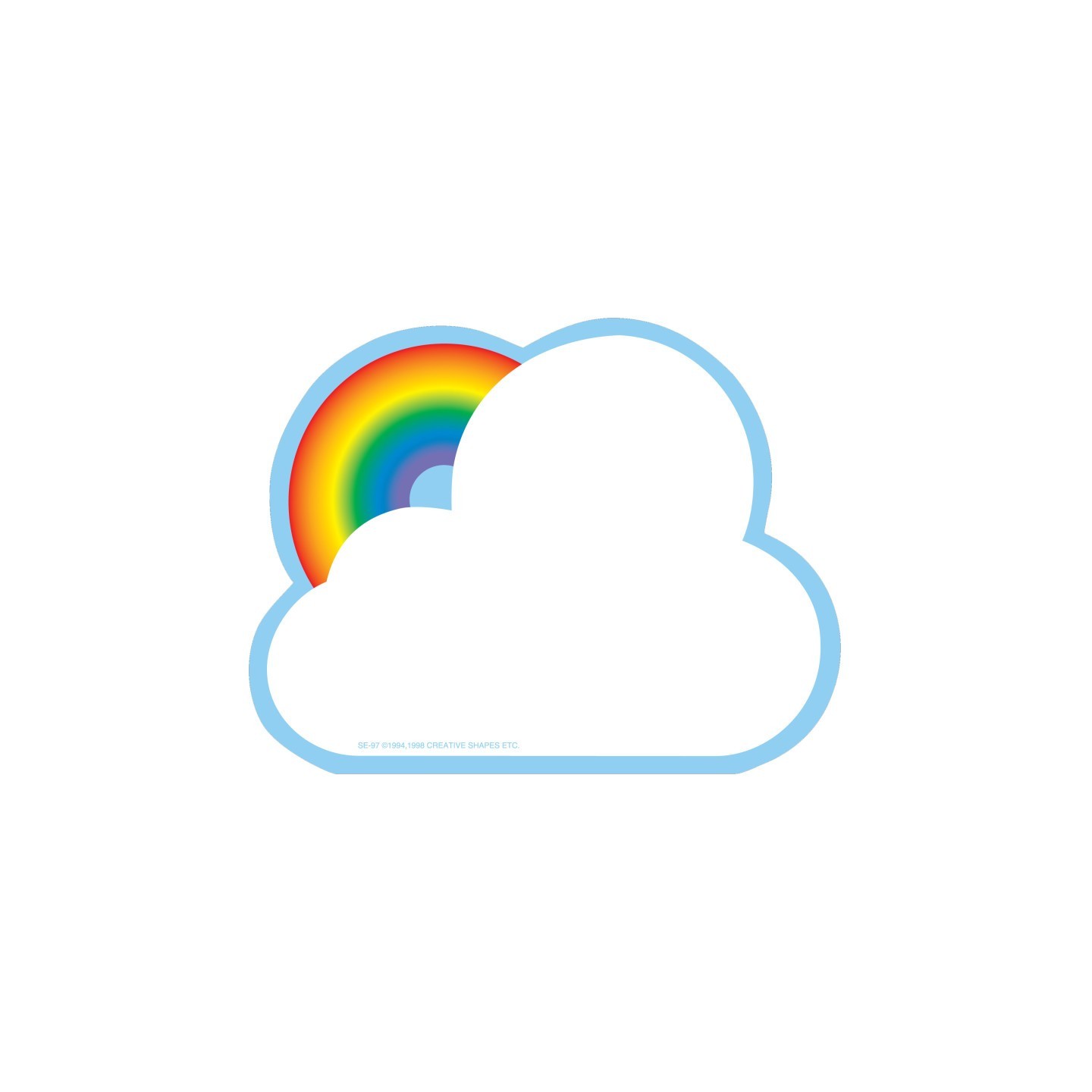 Creative Shapes Etc. Notepad, Rainbow, Large, 5" x 7", 50 Sheets
