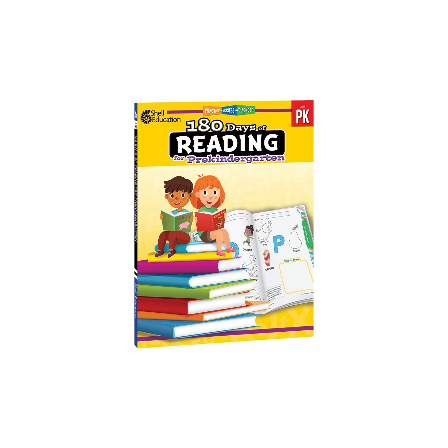 Shell Education 180 Days of Reading Workbook, Grade PreK