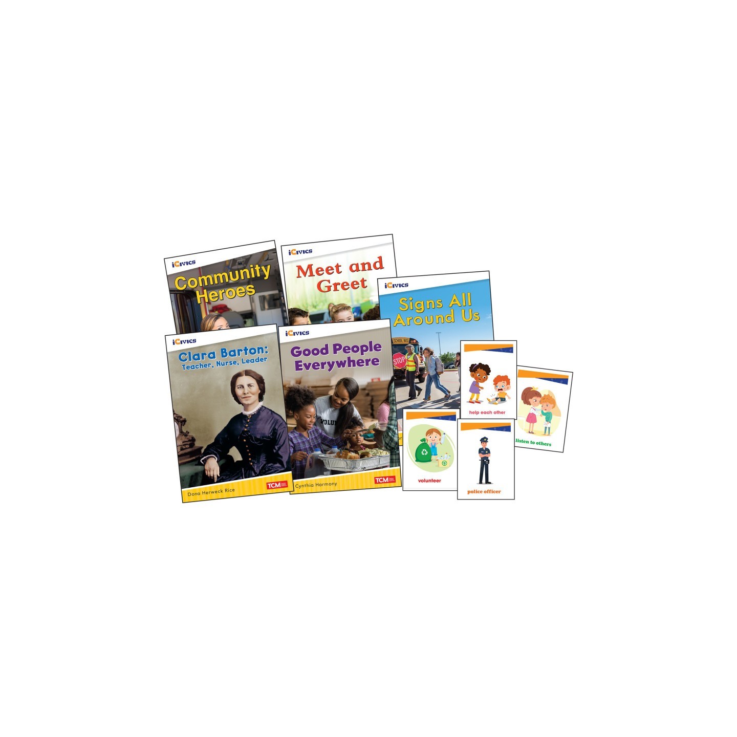 Teacher Created Materials iCivics Grade K: Community & Social Awareness 5-Book Set + Game Cards