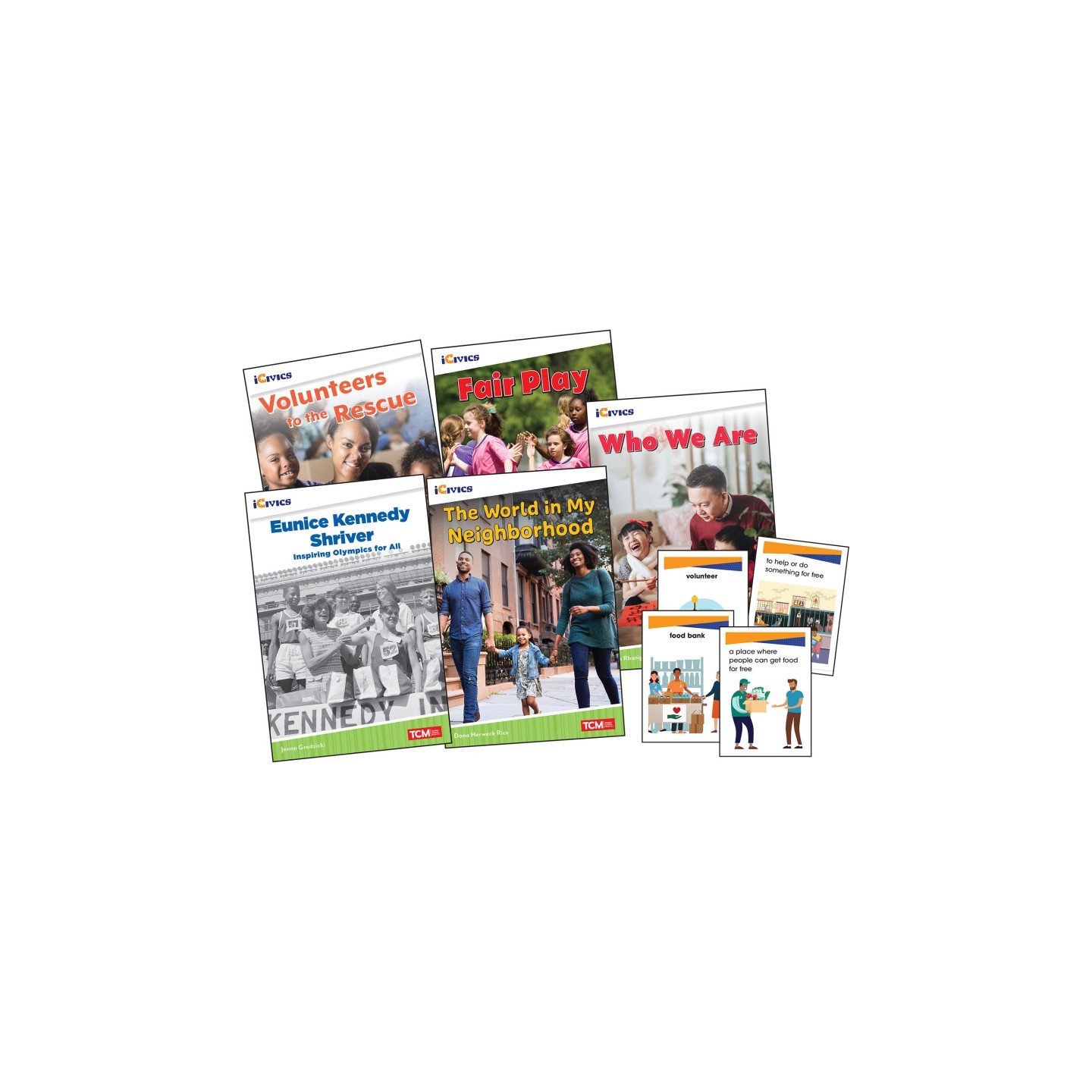 Teacher Created Materials iCivics Grade 1: Community & Social Awareness 5-Book Set + Game Cards