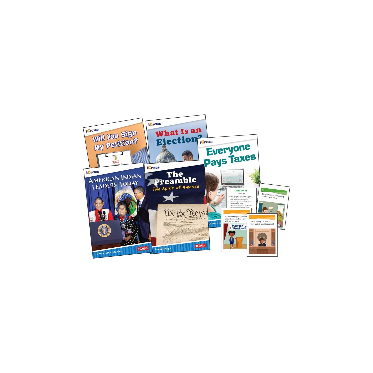 Teacher Created Materials iCivics Grade 3: Leadership & Responsibility 5-Book Set + Game Cards