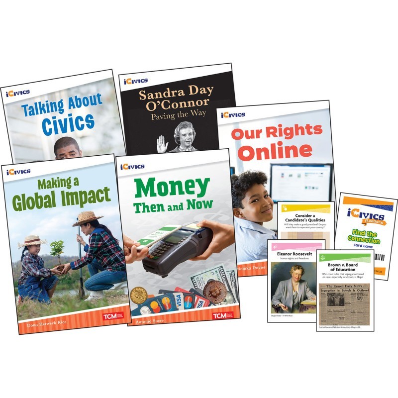 Teacher Created Materials iCivics Grade 5: Community & Social Awareness 5-Book Set + Game Cards