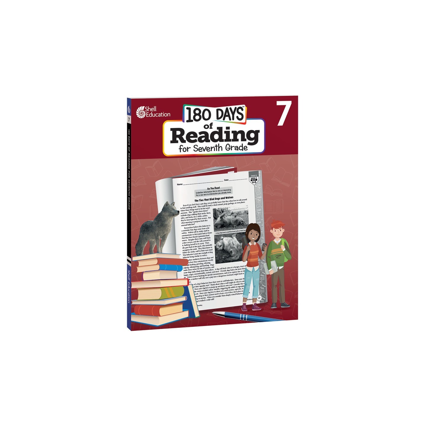 Shell Education 180 Days of Reading 2nd Edition, Grade 7