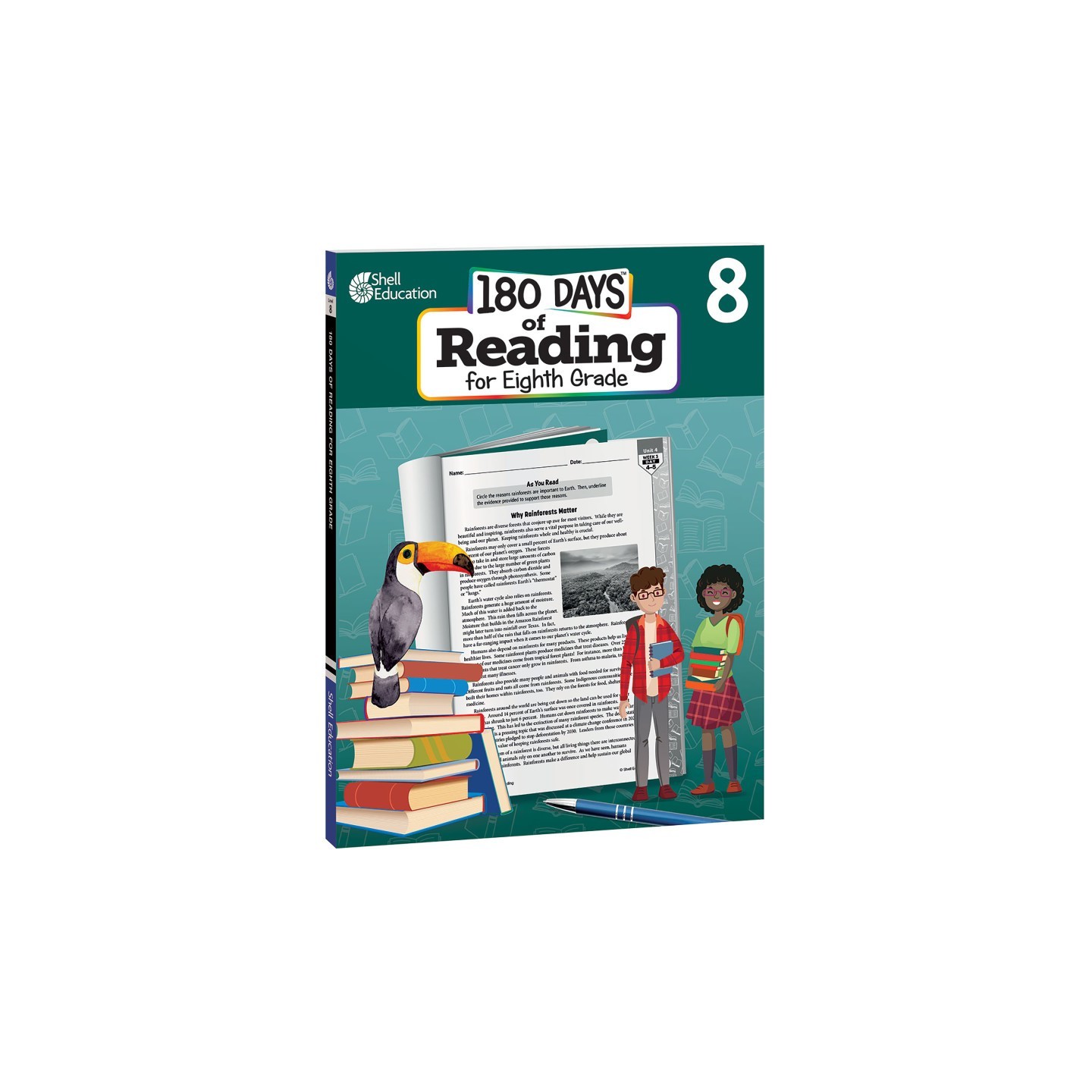 Shell Education 180 Days of Reading 2nd Edition, Grade 8