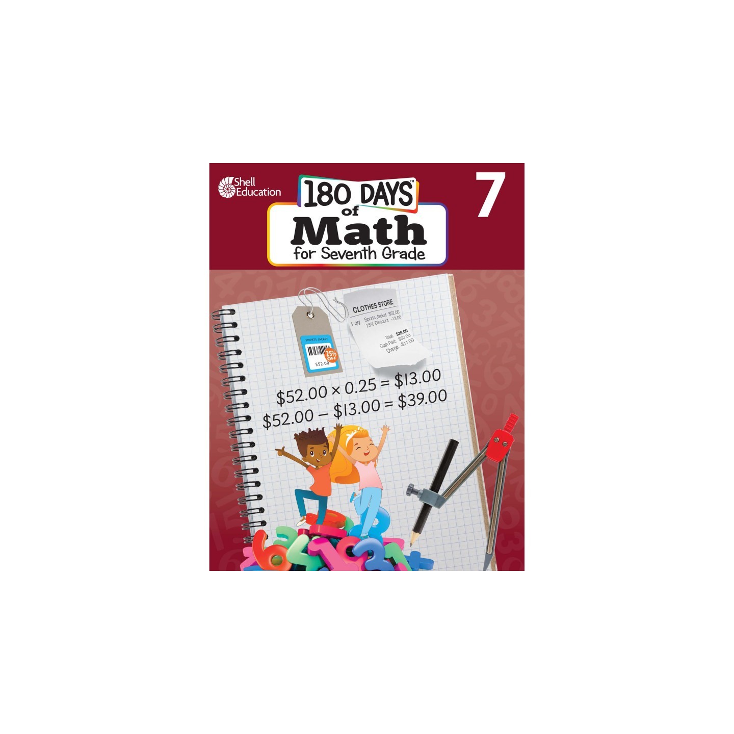 Shell Education 180 Days of Math for Seventh Grade