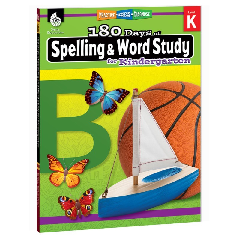 Shell Education 180 Days of Spelling and Word Study for Kindergarten