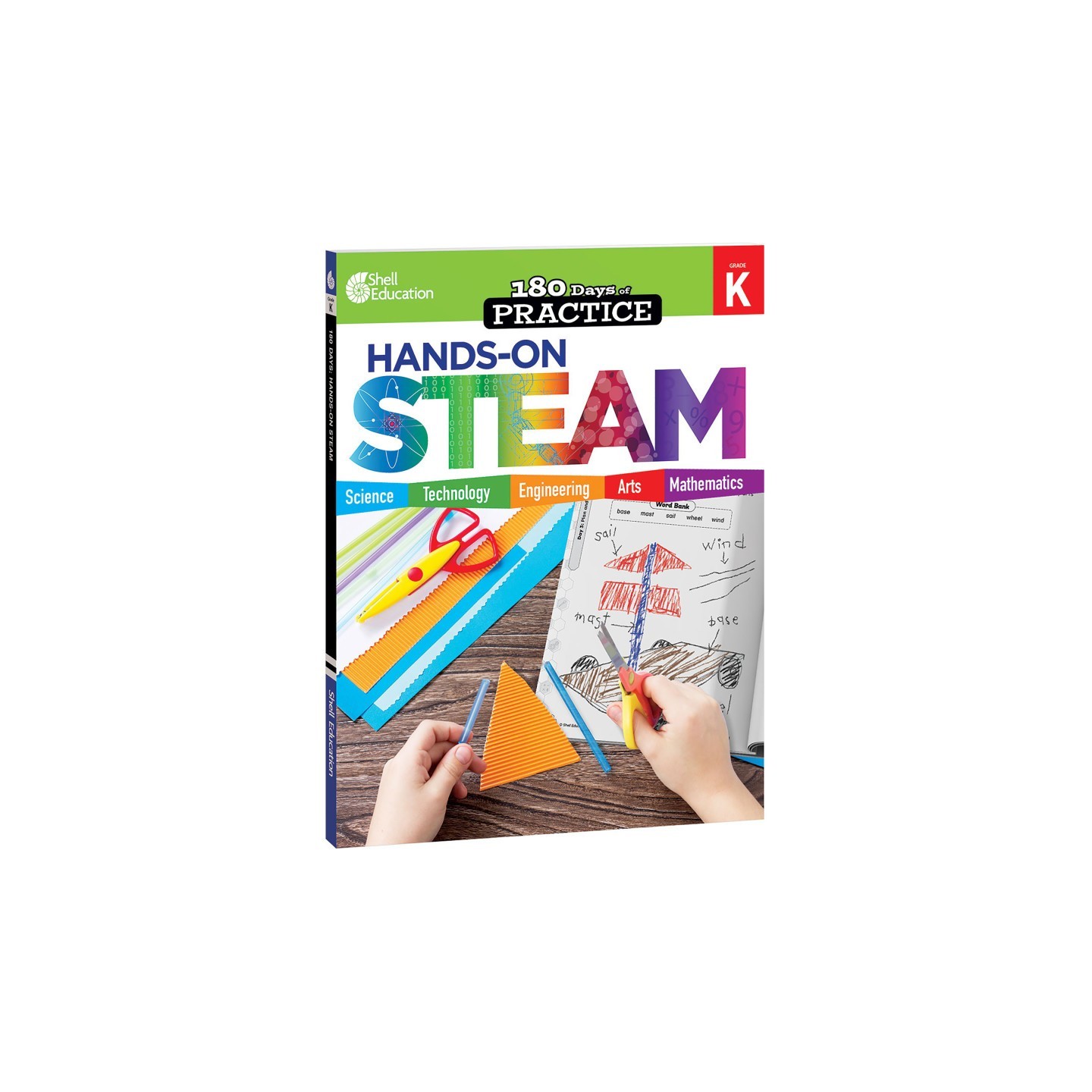Shell Education 180 Days: Hands-On STEAM, Grade K