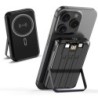Alpha Digital 10,000mAh Magnetic Wireless Power Bank with Metal Stand + Built-in Cables, Black