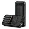 Alpha Digital 10000mAh Solar Power Bank with Wireless Charging and Built-in Cables, Black