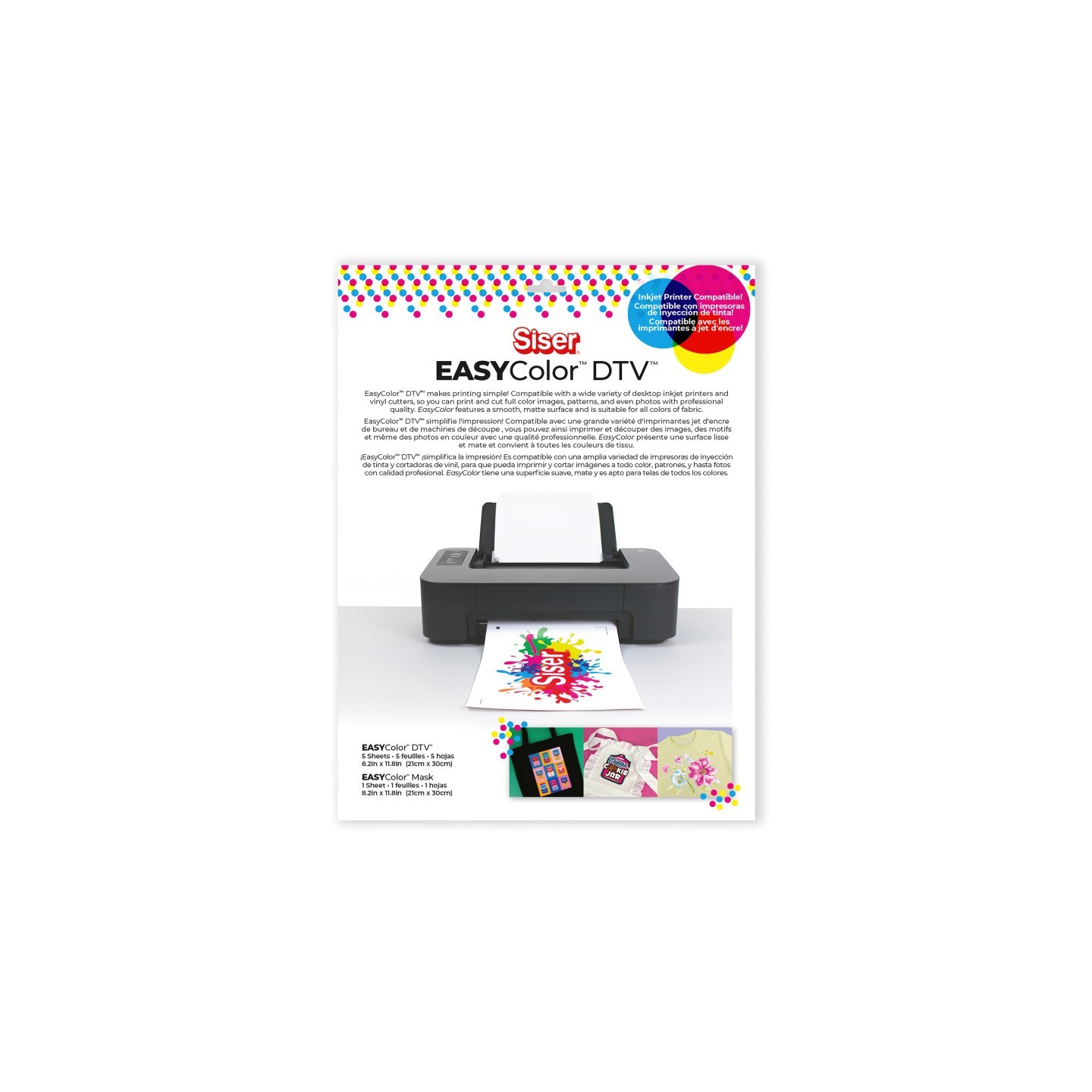 SISER Easycolor DTV Direct To Vinyl, 5-Pack