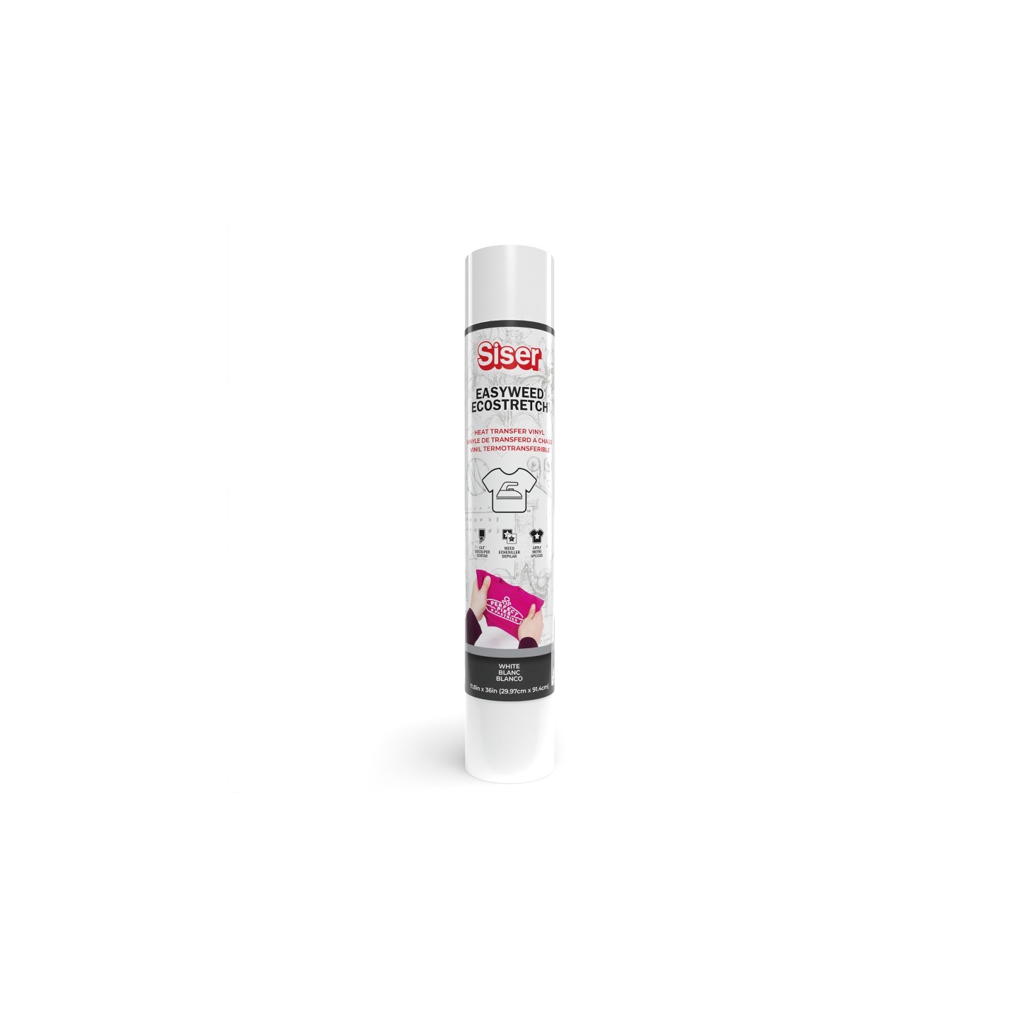 SISER Easyweed Ecostretch HTV Heat Transfer Vinyl, 36", White