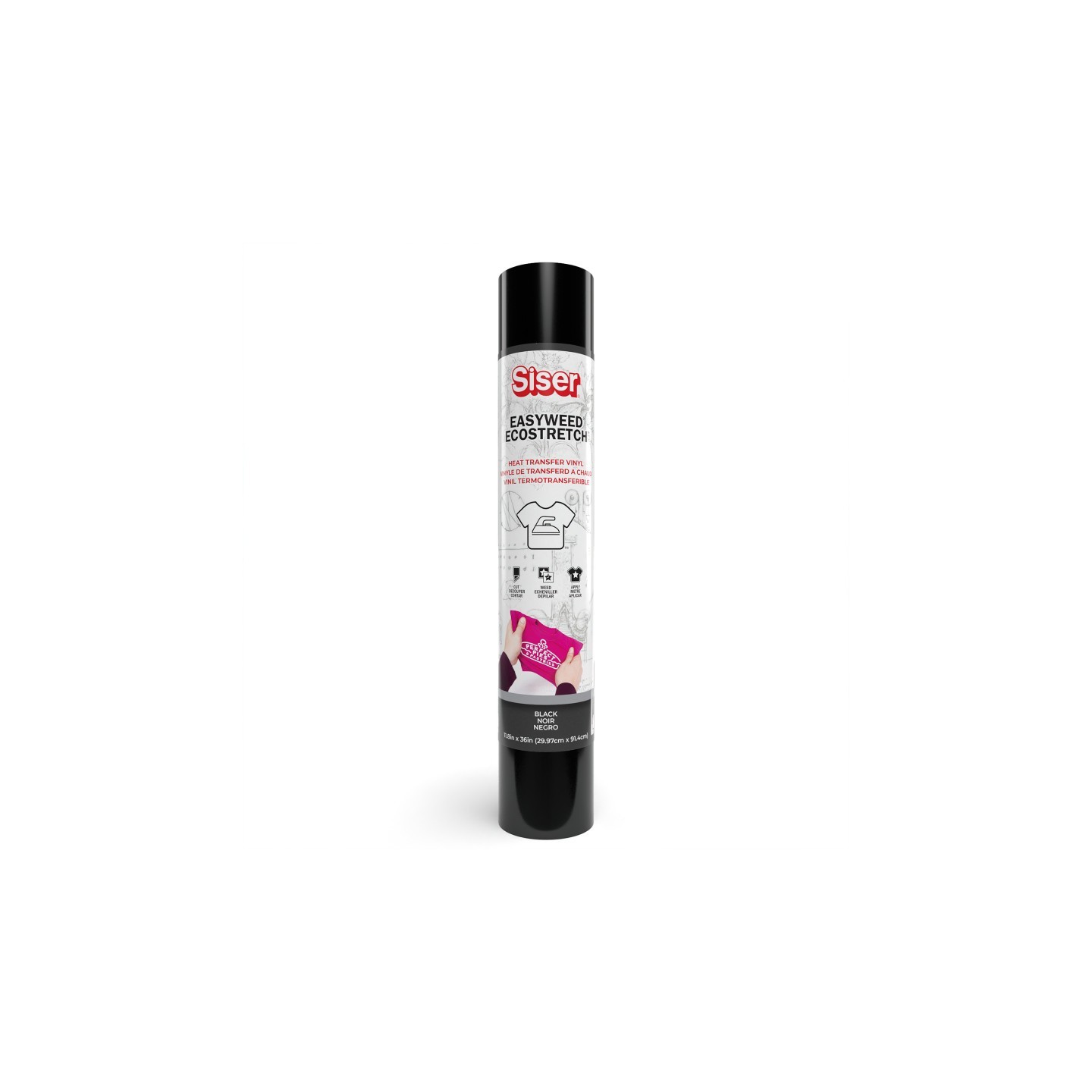 SISER Easyweed Ecostretch HTV Heat Transfer Vinyl, 36", Black