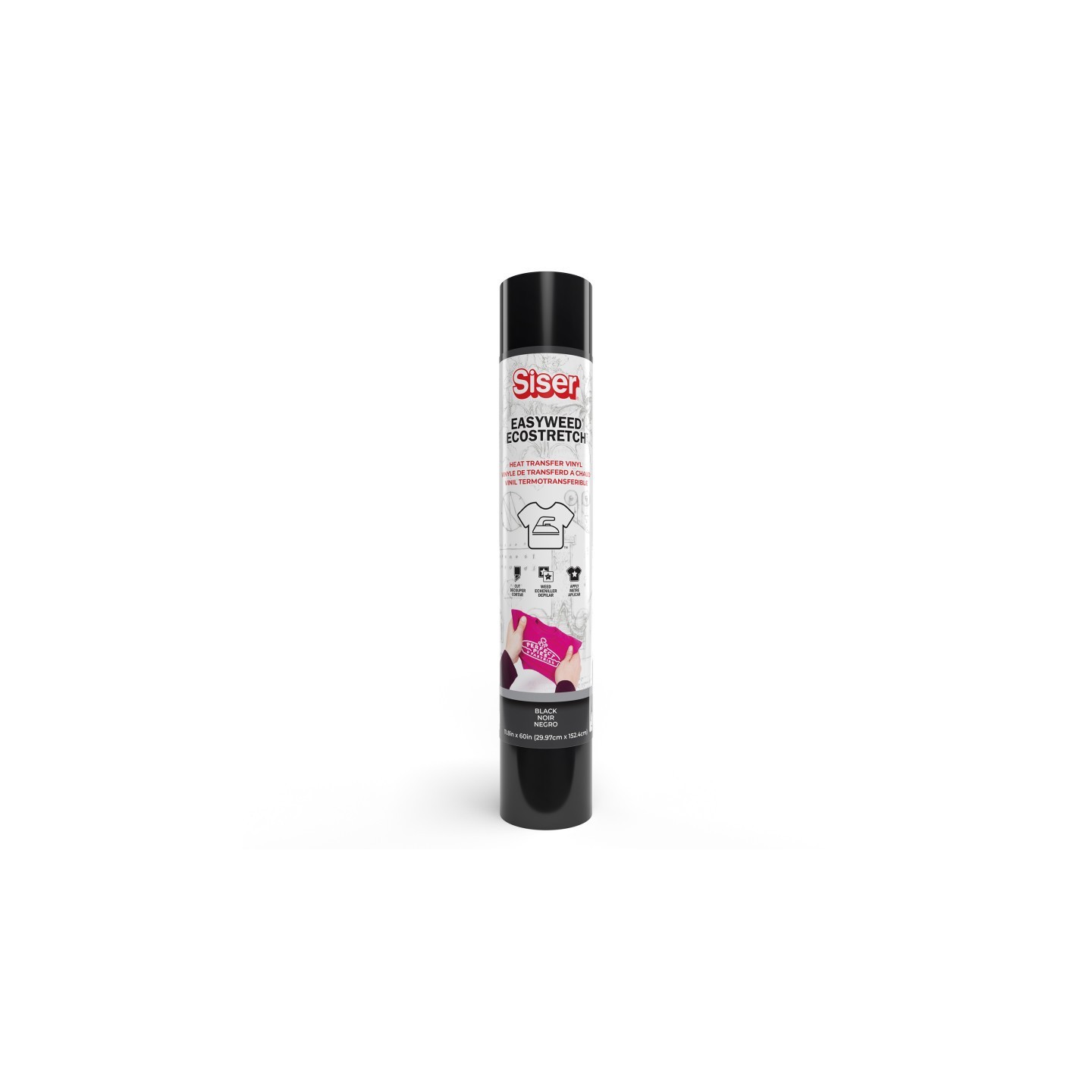 SISER Easyweed Ecostretch HTV Heat Transfer Vinyl, 60", Black