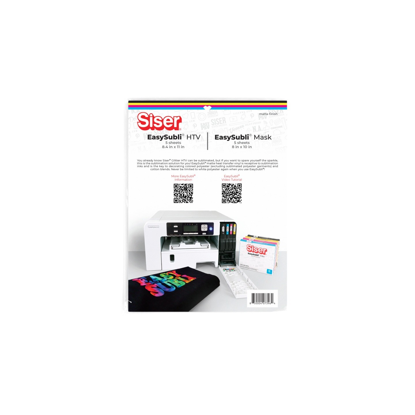 SISER Easysubli HTV Heat Transfer Vinyl & Mask, 5 Sheets Each